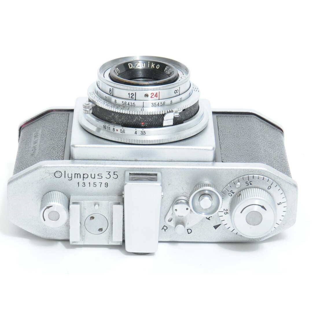 Olympus 35 camera with D. Zuiko lens 1:3.5 f=40 mm Seikosha-Rapid original  leather case